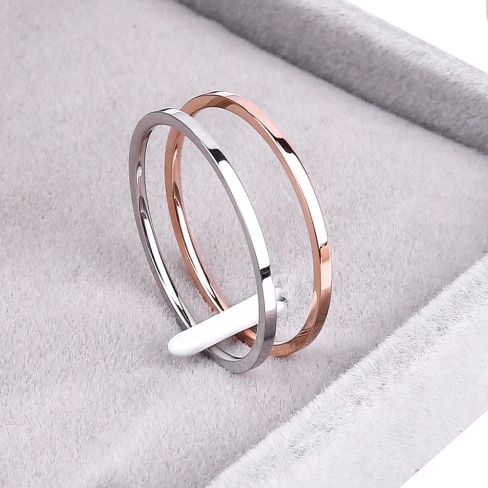 Thin Platinum Silver Minimalist Ring - Picture 3 of 7